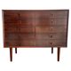 Commode moderne danoise en bois dur avec dix tiroirs