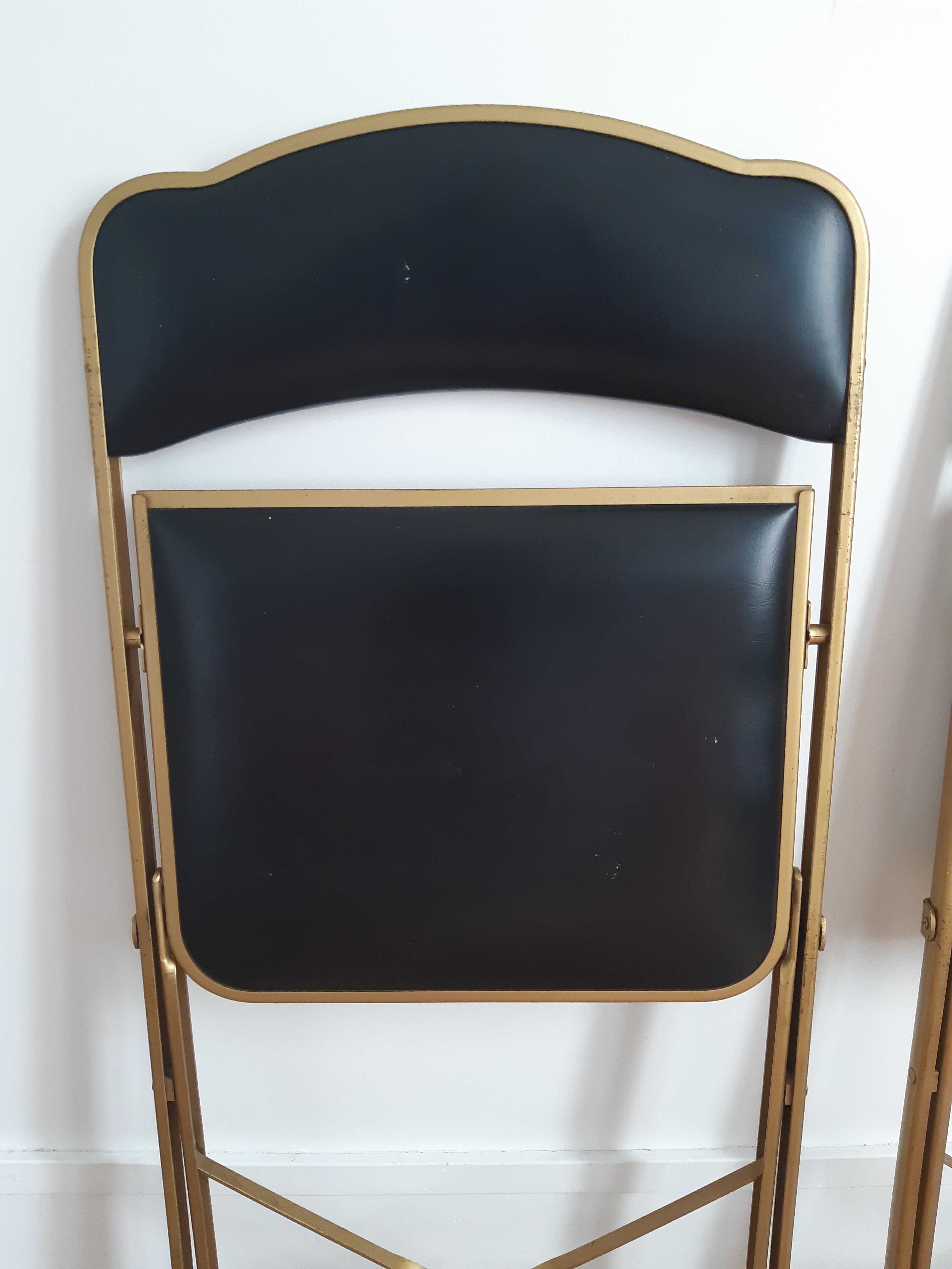 Lot de 2 chaises pliantes skai et métal