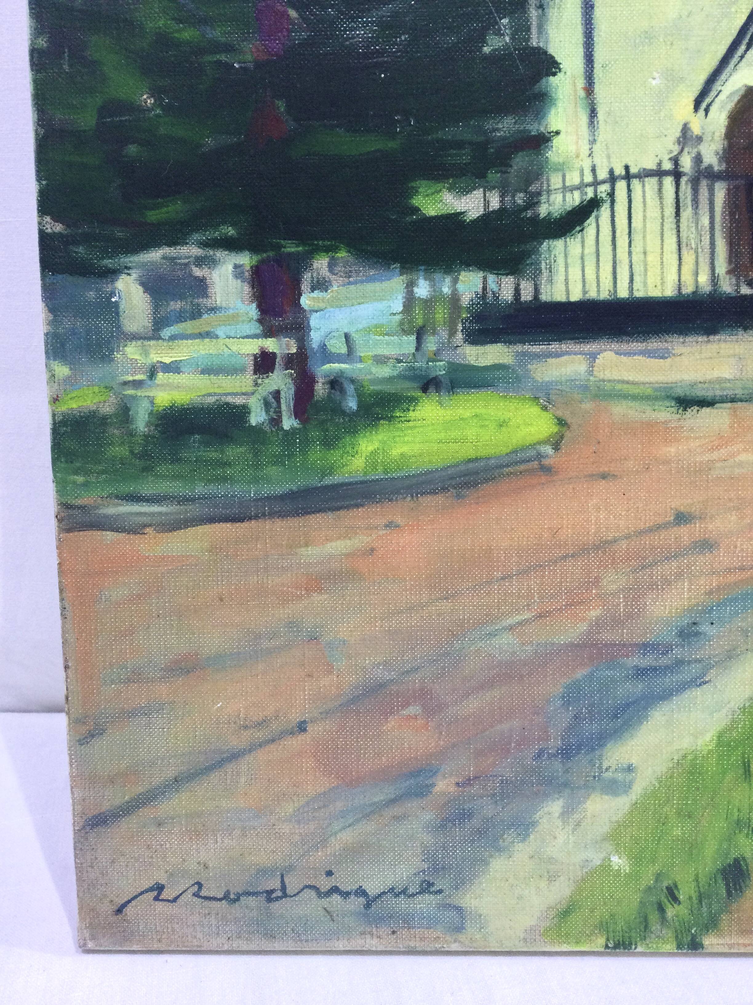 R. Rodrigue - Oil On Canvas “Protestant Church of Vésinet”