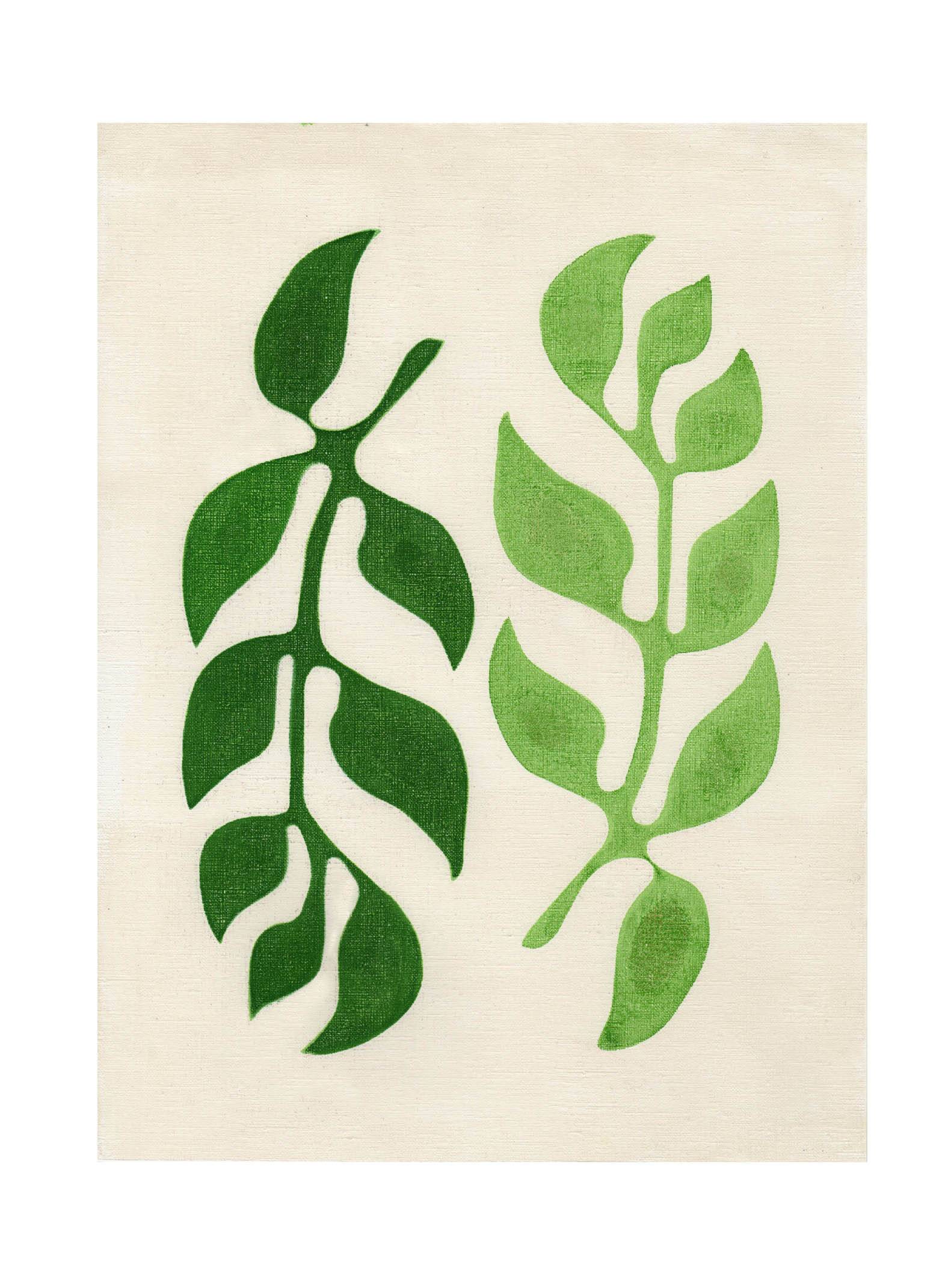 Original painting on paper -30x40cm - Leaf - M898 - signed Eawy