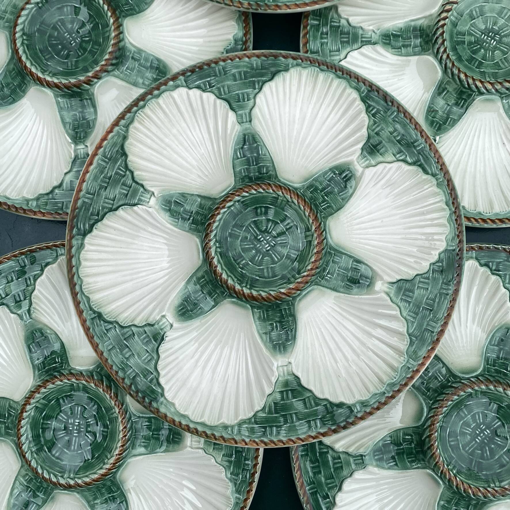 Vintage oyster service in majolica
