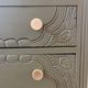 Art Deco chest of drawers - woody green - gold handles