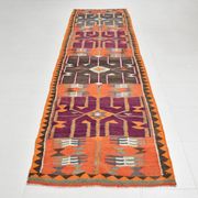 4x12 Kilim Multicolor Rare Size Pattern Kilim Rug, 113x364Cm