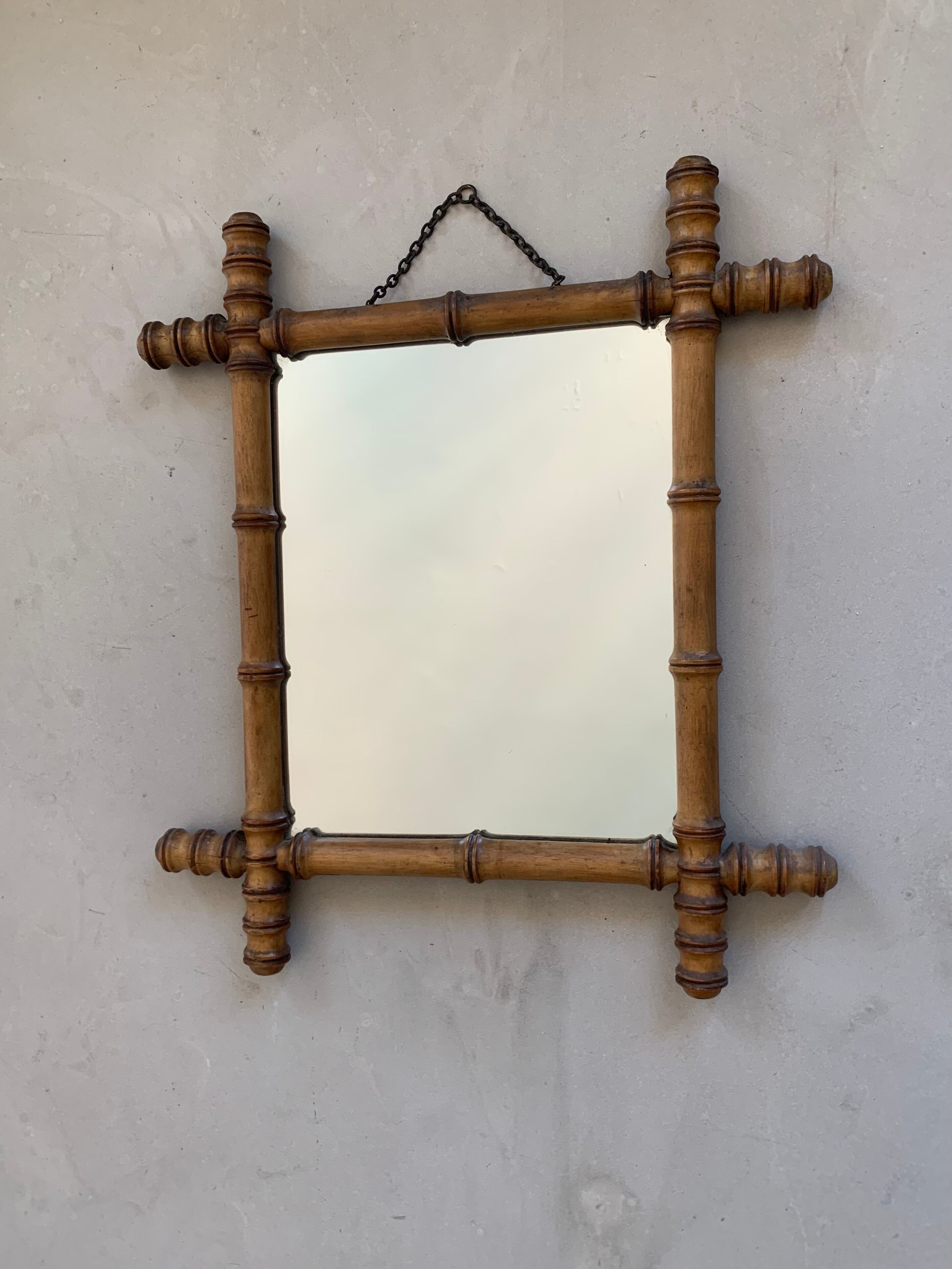 Miroir bambou vintage 44x50cm