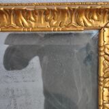 Miroir ancien en bois et stuc doré d'époque fin XIXème 76x131cm
