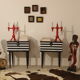 Pair of bedside table restyled swing door year 60