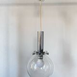 Vintage design pendant lamp globe in transparent glass