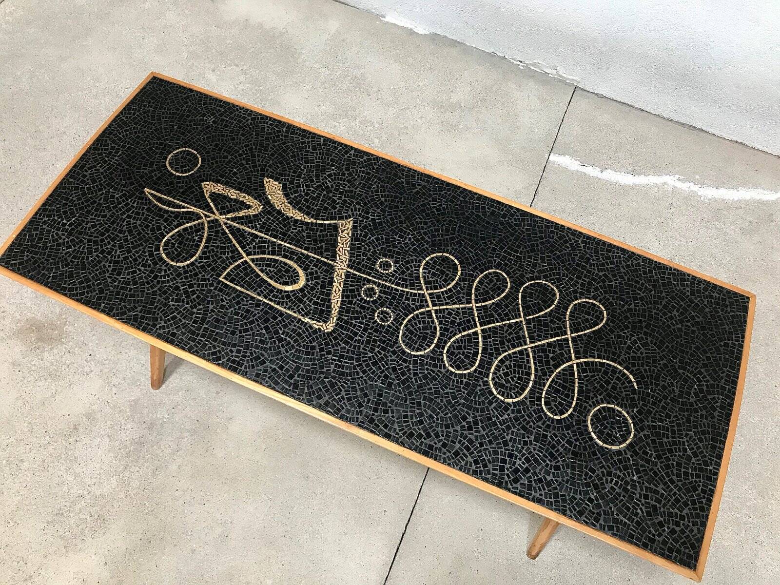 Handcrafted Mosaic coffee table by Berthold Müller, West-Germany 1950s