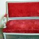 Magnificent Louis XVI three-seater bench in lacquered wood.