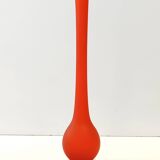 Orange Blown and Etched Glass Tulip Vase by Carlo Moretti, Italy