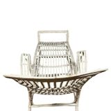 Vintage deckchair or chaise longue in white lacquered rattan from the 1960s