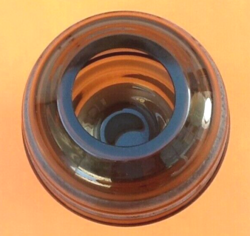 Vase design bobine style art déco verre teinté poli dépoli