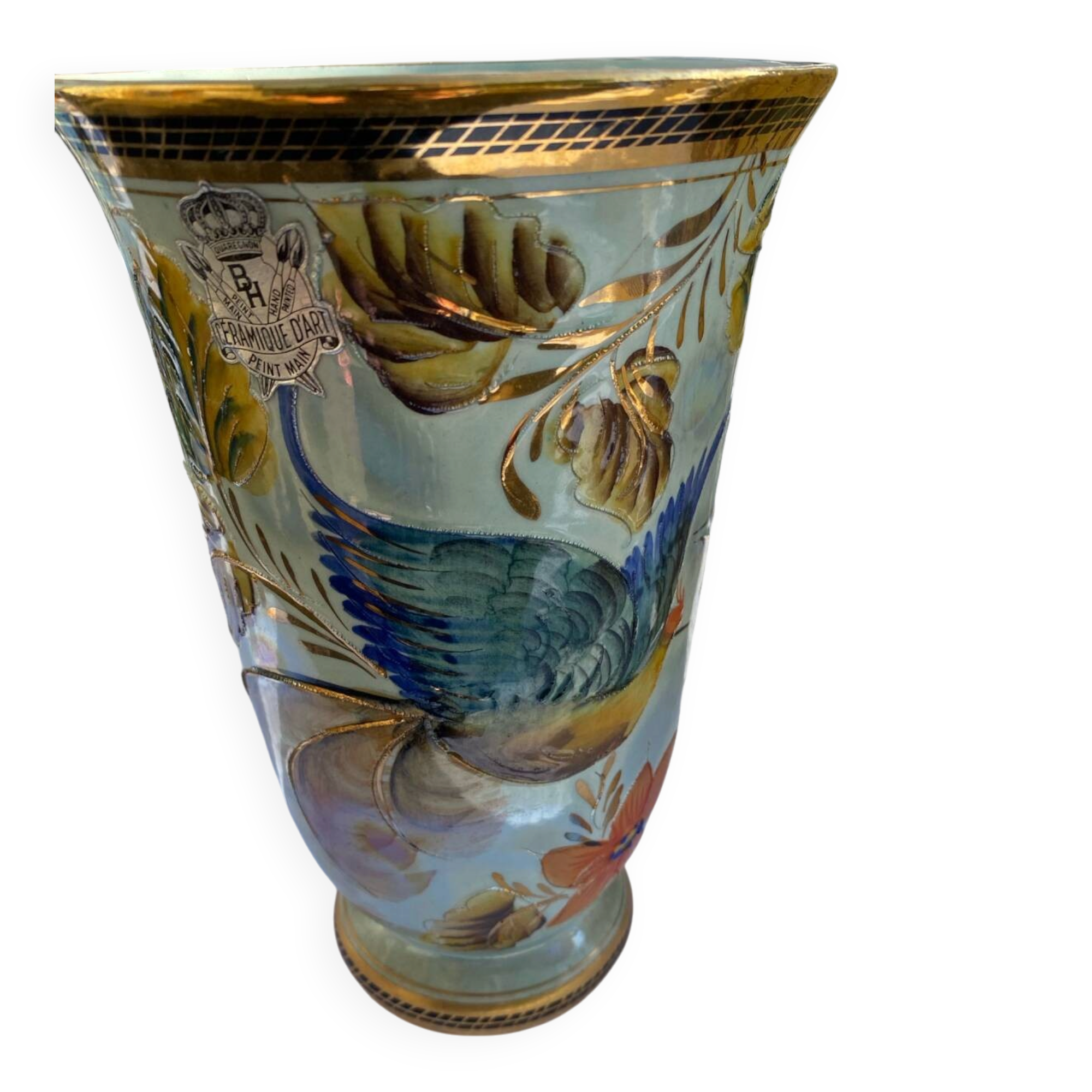 Vase Hubert Béquet Art Nouveau or fin