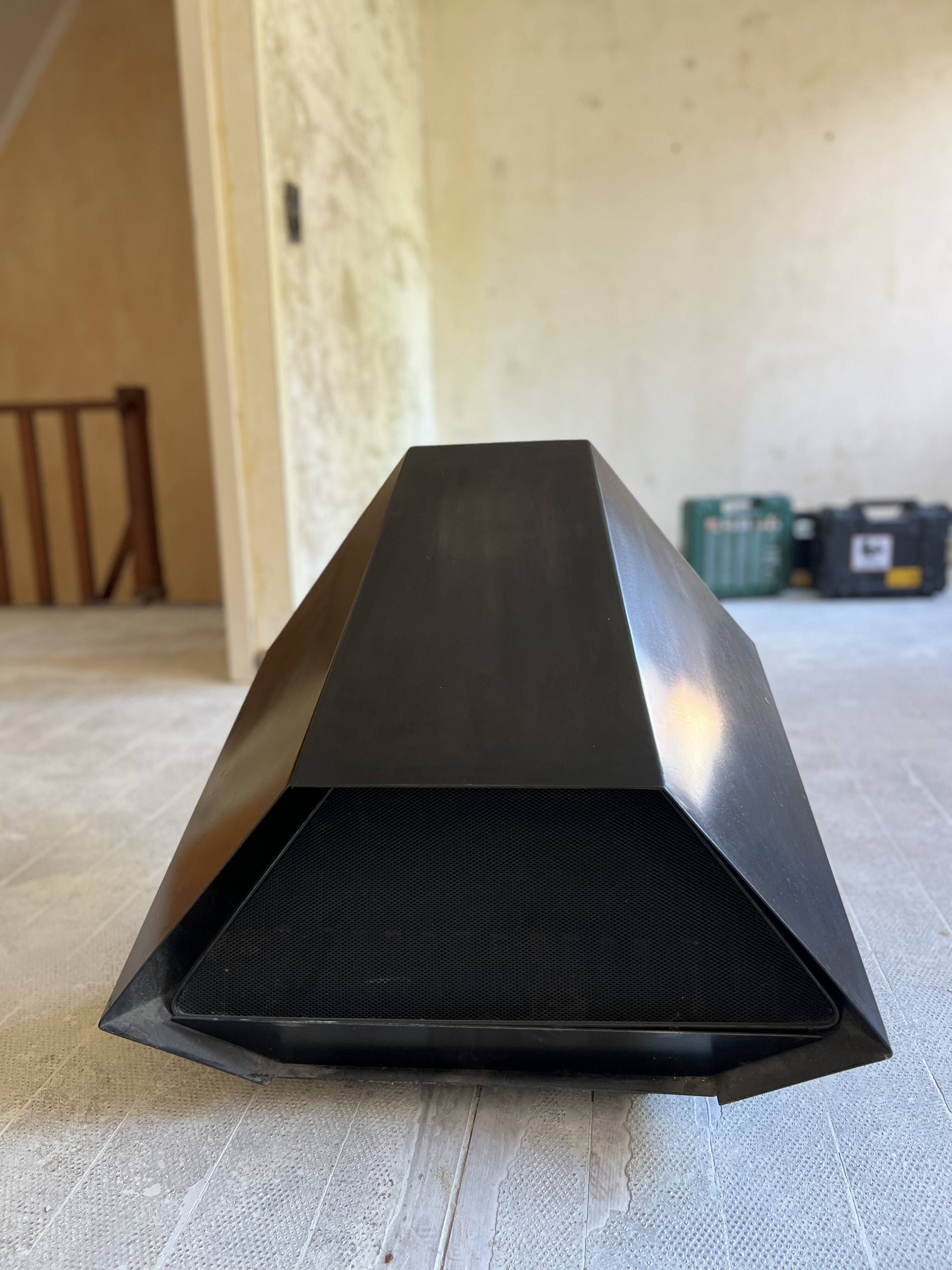 Fireplace, Don Bar stove in patinated steel, 1970s