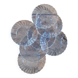 7 petal-shaped glass dessert plates – 1960s–1970s
