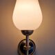 Paire d'appliques opaline et laiton 1950