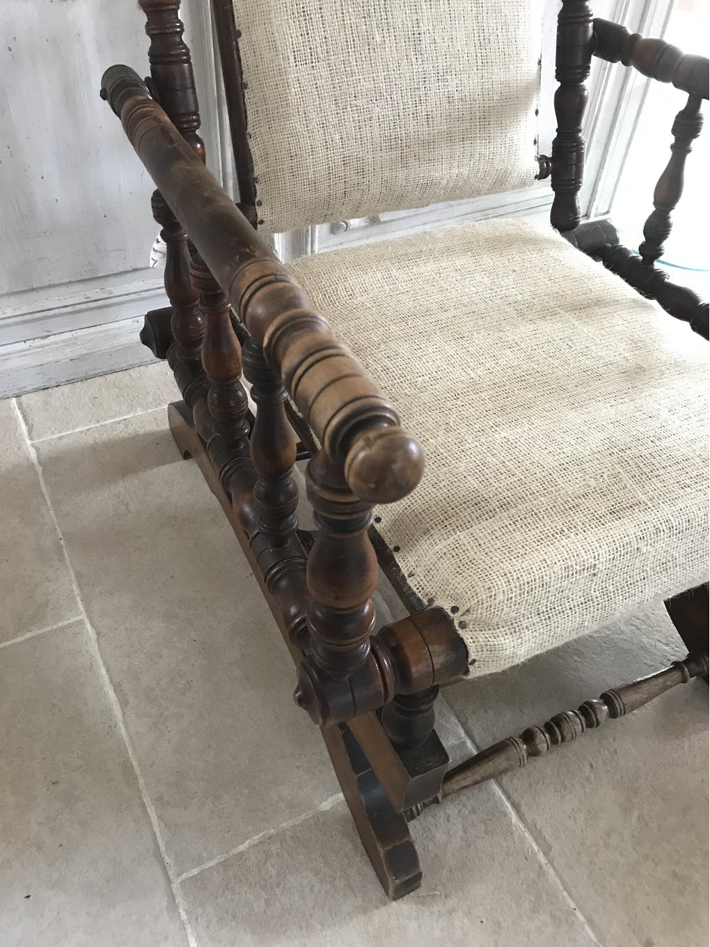 English rocking chair turned wood