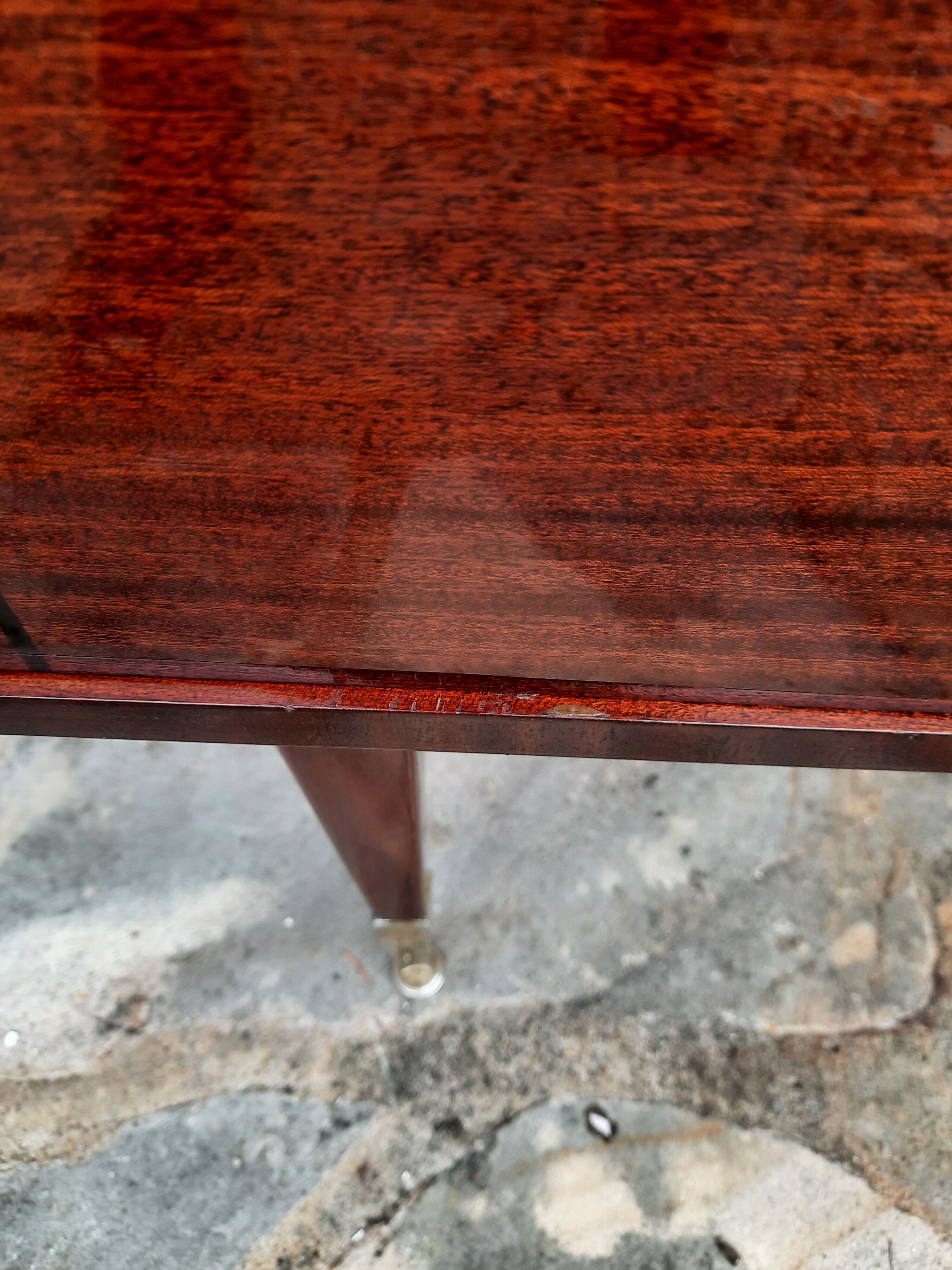 Vintage bedside table veneer wood varnish