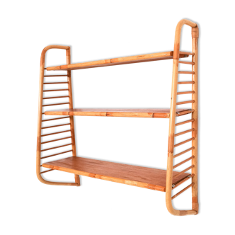 Modular vintage rattan shelf
