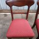 Pair of vintage English mahogany chairs, woven in red
