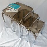 Trio of square pull out tables