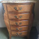 Rosewood and marble chest of drawers