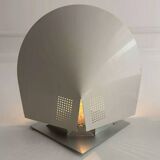 Pair of vintage wall lights, white lacquered metal, France 1970