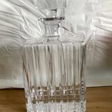 Bohemian crystal whiskey decanter with rectangle base