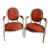 Pair of Louis XVI medallion cabriolet armchairs