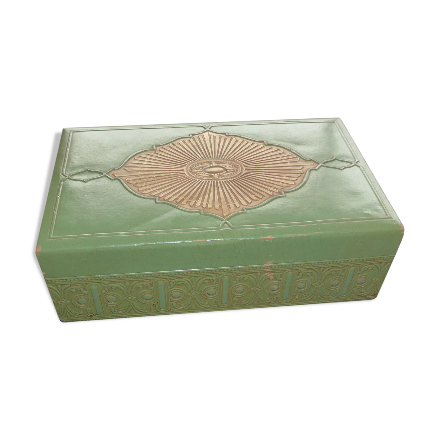 Vintage antique style box with interior mirror, barricini candies