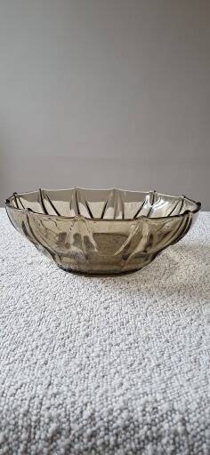 Vintage grey smoke salad bowl