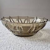 Vintage grey smoke salad bowl