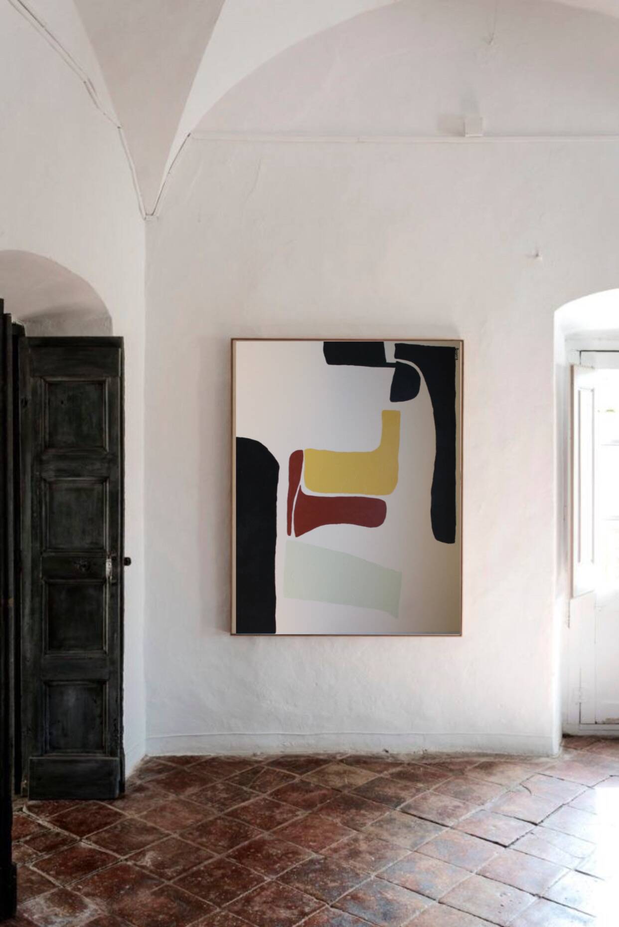 Soft minimalist abstract on canvas