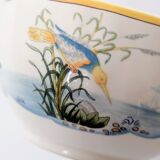 Set of 2 Gien Magellan "Caribbean" cups and saucers, vintage earthenware