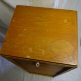 Vintage sliding curtain binder cabinet 60s