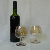 Box of 6 bohemian crystal cognac glasses
