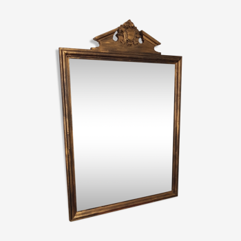 Miroir ancien doré bois - 87x60cm