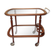Scandinavian rolling service wood glass and brass
