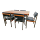 Pali Dining Chairs and Table by Louis van Teeffelen for Wébé, 1960s, Set of 6