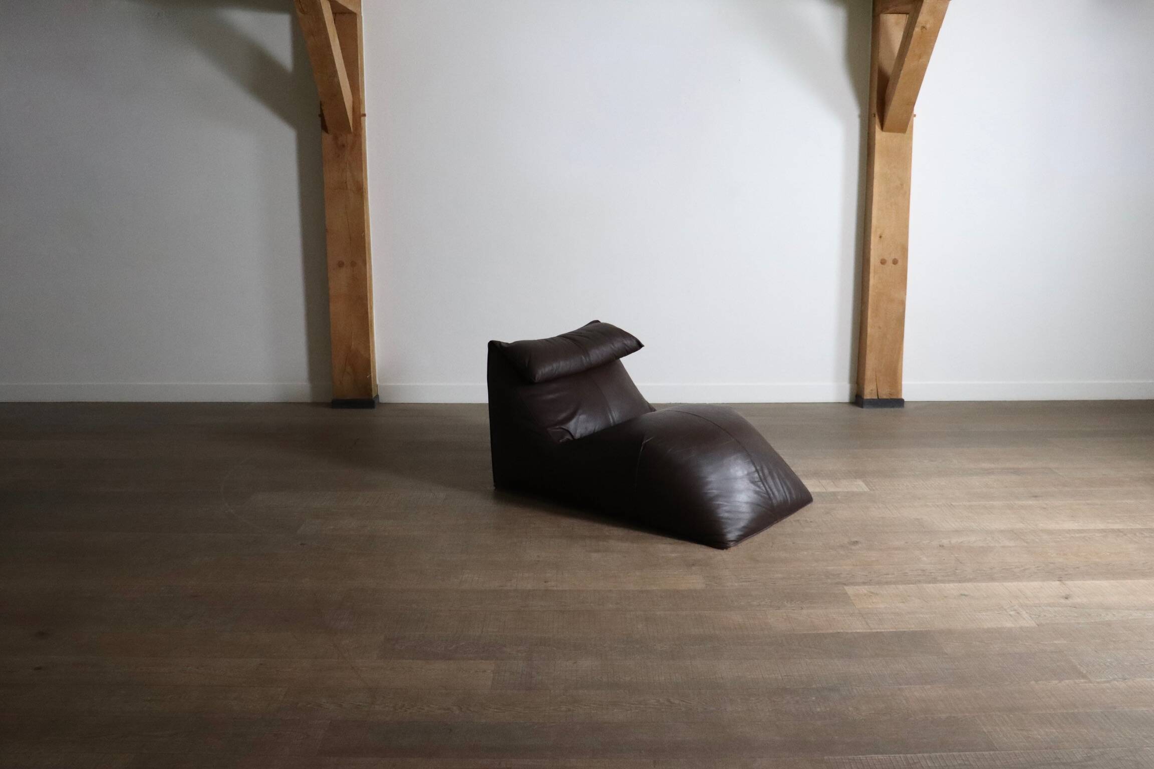 Chaise longue Le bambole en cuir marron par Mario Bellini pour B&B Italia,