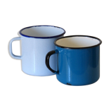 2 vintage 60 ' s sheet metal mugs