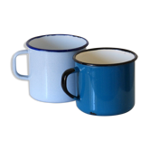 2 vintage 60 ' s sheet metal mugs