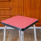 Pair of green and red Formica stools, 1970