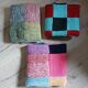 3 patchwork blankets knitted by hand