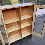 Scandinavian display cabinet, 2 sections, in oak, 1970.