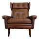 Vintage danish retro mid-century svend skipper cognac leather chair & stool 60s