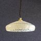 French pendant lamp in pale yellow clichy glass - delivered with new cable and brass socket