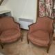 Lot of 2 low bergère cabriolet armchairs in Louis XV style.