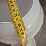 vintage pendant light from the 60s and 70s in white opaline with rosette