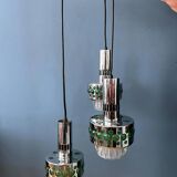 Vintage space age massive green waterfall pendant light